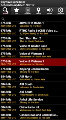 Skywave Schedules android App screenshot 6